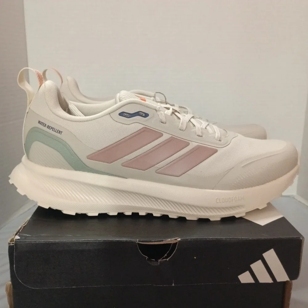 Adidas Runfalcon 5 TR W Shoes Womens Size 9.5 Beige Water Repellent Trail JP7625